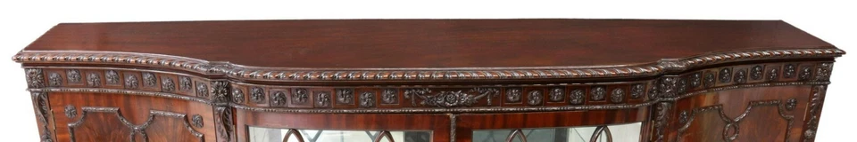 Aparador antiguo, exhibición de caoba eduardiana inglesa, puertas acristaladas, principios de 1900 Foto 4 de 4