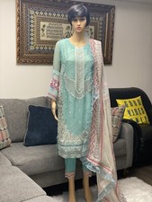 Fancy Pakistani Party Wear Stitched Embroidered Shalwar Kameez Frill Dupatta