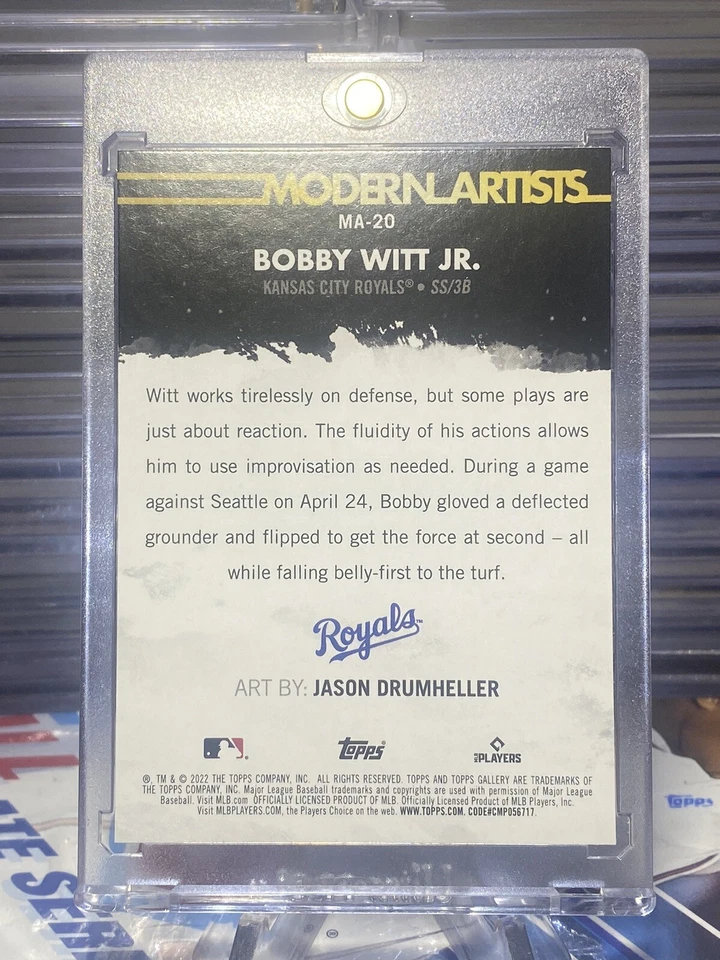 Bobby Witt Jr. 2022 Topps Gallery Modern Artist Baseball Rookie Card #20 (NM) - Image 2 of 2