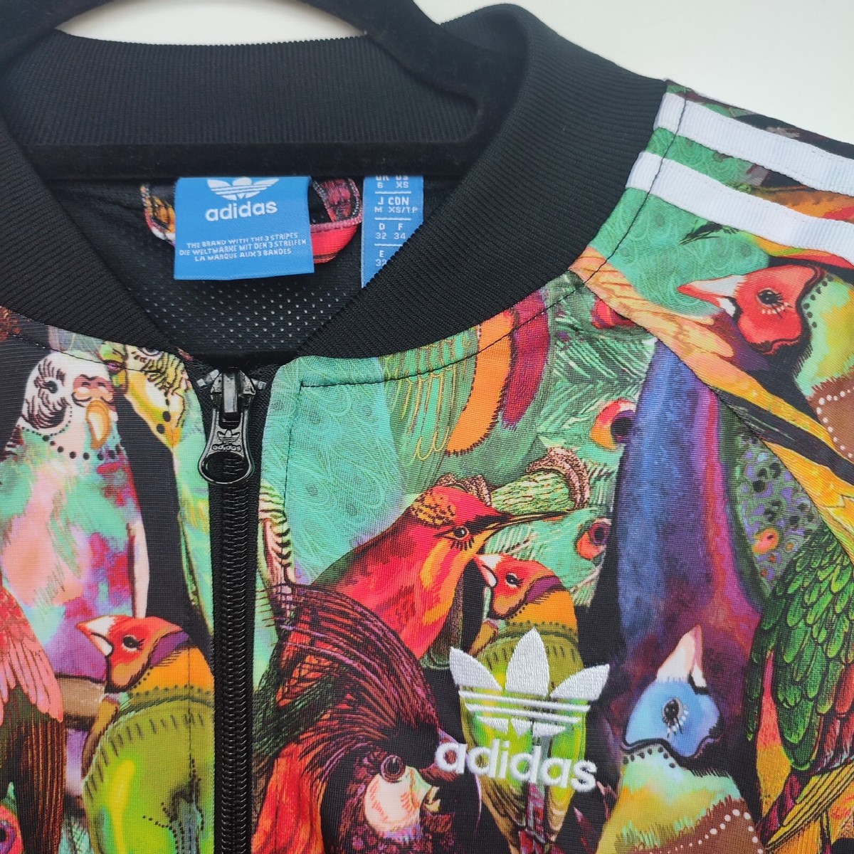 Adidas Originals Tropical Birds Parrot Tracksuit Top Jacket Women's UK  Size