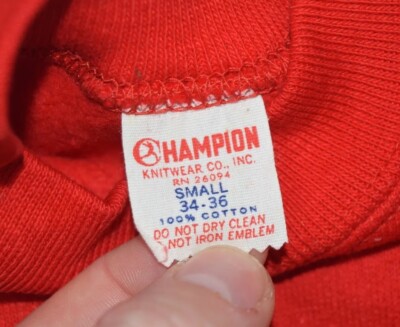 Vintage Champion Sweatshirt Mens Small 60s Running Man Short