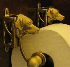 GOLDEN RETRIEVER Bronze Toilet Paper Holder OR Paper Towel Holder!