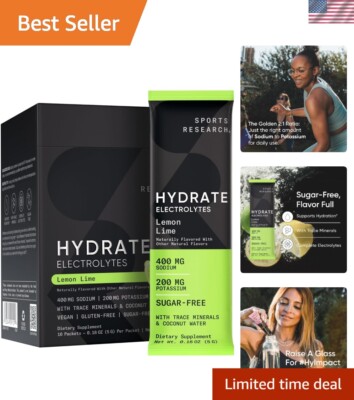 Naturally Flavored Electrolyte Mix - Hydrates Efficiently, 16 Packets Lemon Lime
