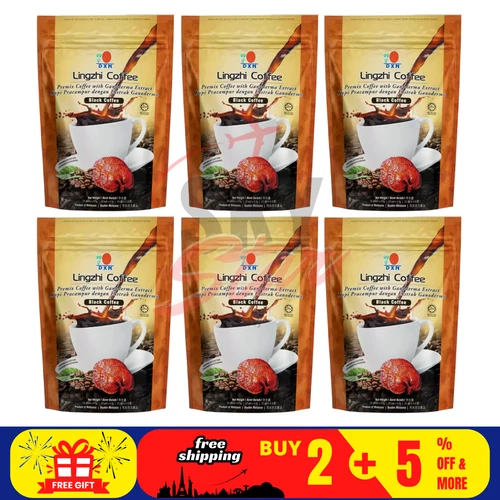 6 Packs DXN Lingzhi Black Coffee Ganoderma Reishi Instant Classic Cafe