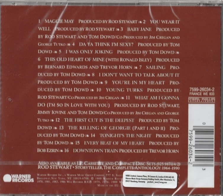 Rod Stewart - CD - The Best Of Rod Stewart - 1989 - NEUWARE! - Bild 2 von 2