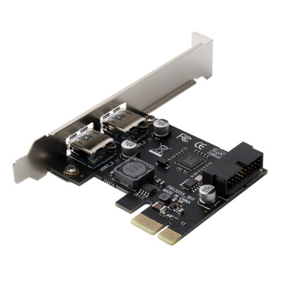 PCI-E to USB 3.0 2 Port PCI Express Expansion Card 19-Pin Power Connector new