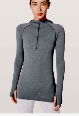 Lululemon Swiftly Tech Nebula Gray Hooded 1/2 Zip Long Sleeve