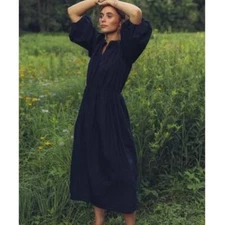 MILLE Celeste Black Cotton Dress. Xsmall