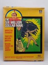 1975 vintage SIX MILLION DOLLAR MAN Paint By Numbers SEALED Lee Majors MIB toy !