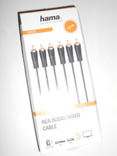 Image of Hama AV Cable Audio Video 3 RCA Phono Lead Red White Yellow Male to Male 1E