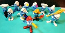 Smurf Figurines 2011 Papa Clumsy Baker Farmer Grouchy Brainy Greedy Lot 11 Toy