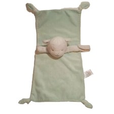 Carters Lamb Lovey Green White Pacifier Holder Security Blanket Rattle Knots