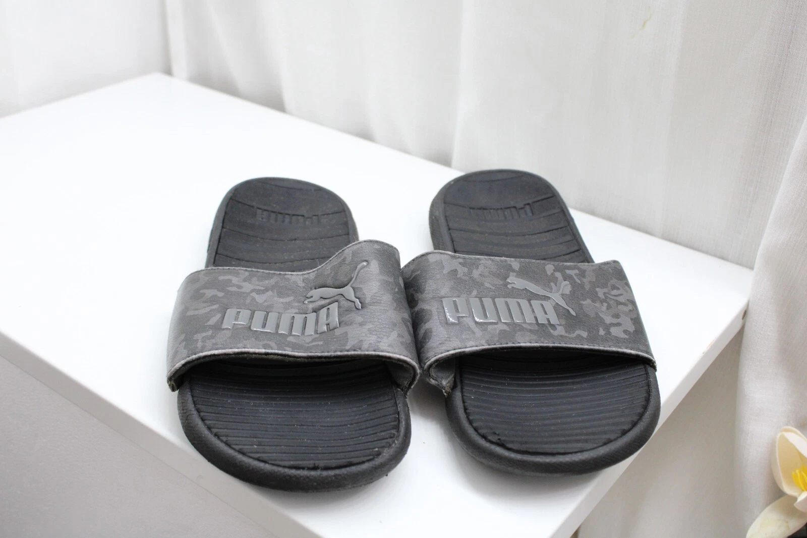 Sandali donna grigio nero cameo puma gomma slipon plateau 10 5