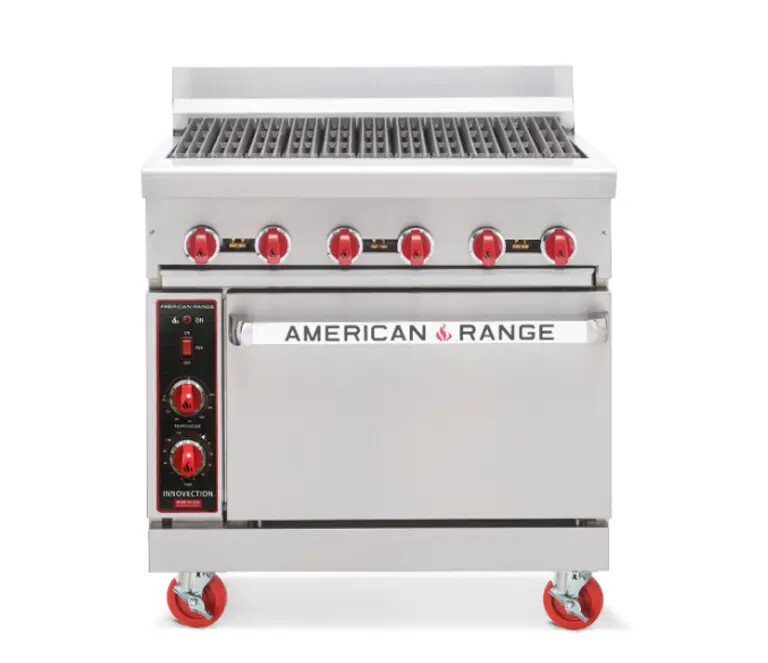 American Range 36" Commerical Gas Range w/ 36" Cast Iron Grate Char-Broiler