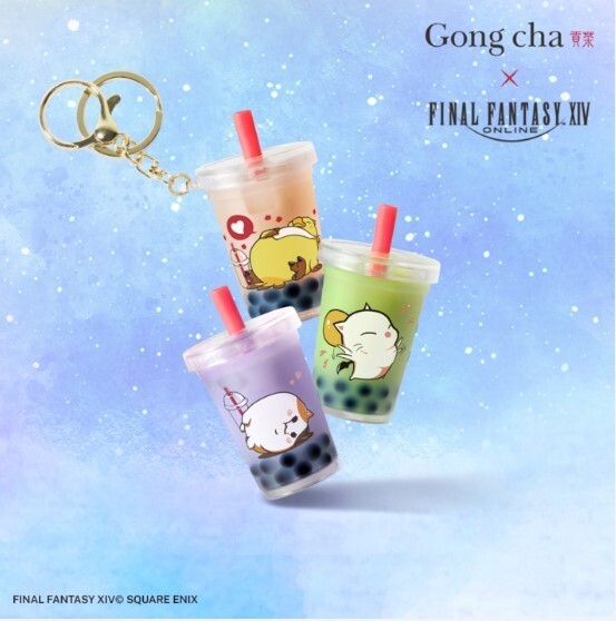 Gong cha x FINAL FANTASY XIV キーホルダー 3個 Gong Cha x Final Fantasy XIV Fat Cat Chocobo Moogle Boba Keychain