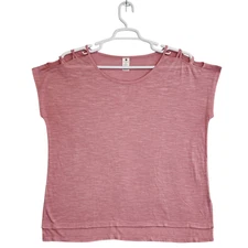 Active Life Womens 2XL Pink Short Sleeve Activewear Shirt