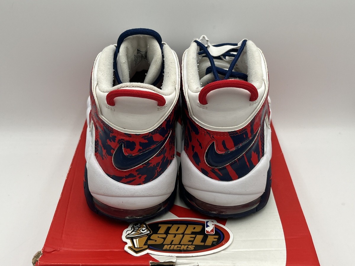 Nike Air More Uptempo Red Navy Camo 2020 Size 9.5 Used Rare 