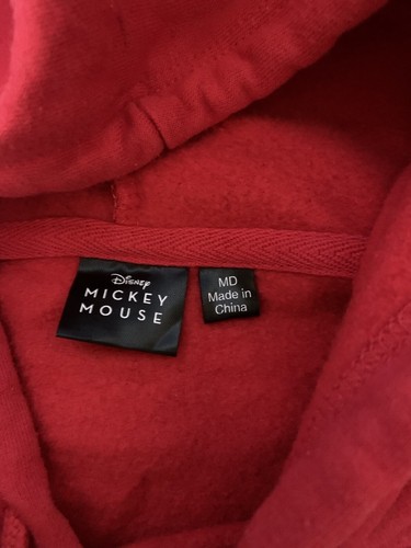 DISNEY Logo MICKEY MOUSE Crop Hoodie RED Sweatshirt FITTED Elastic Waist Sz M - Picture 15 of 15