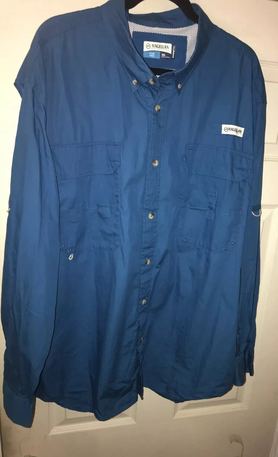 Magellan Fish Gear Angler Fit Fishing Shirt Vented Purple Long Sleeve XXL 2XL
