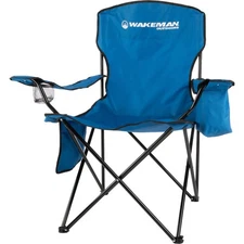 Camping Folding Chair Blue Oversized Heavy Duty Outdoor Portable Carry Bag