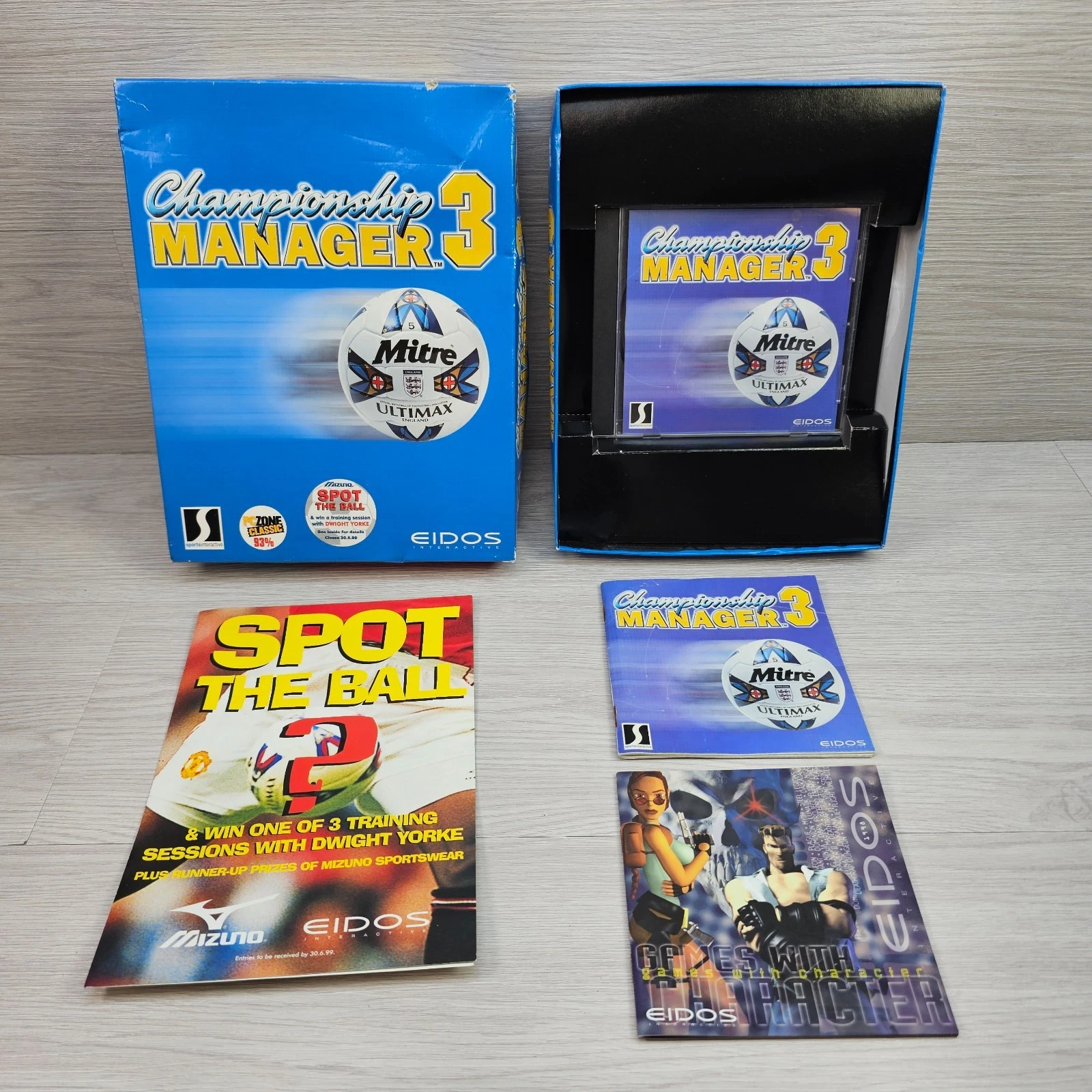 Championship Manager 3 Big Box PC Game Complete Manual Poster Inserts Tested