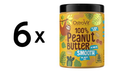 6 x OstroVit 100% Peanut Butter, Smooth - 1000g (7,83 EUR/kg)