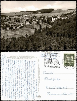 Postcard St. Andreasberg-Braunlage view from Andreas Schmidt Berg 1963