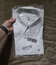 New In Package Arrow Dover Broadcloth Long Sleeve White Shirt Large 16/34/35