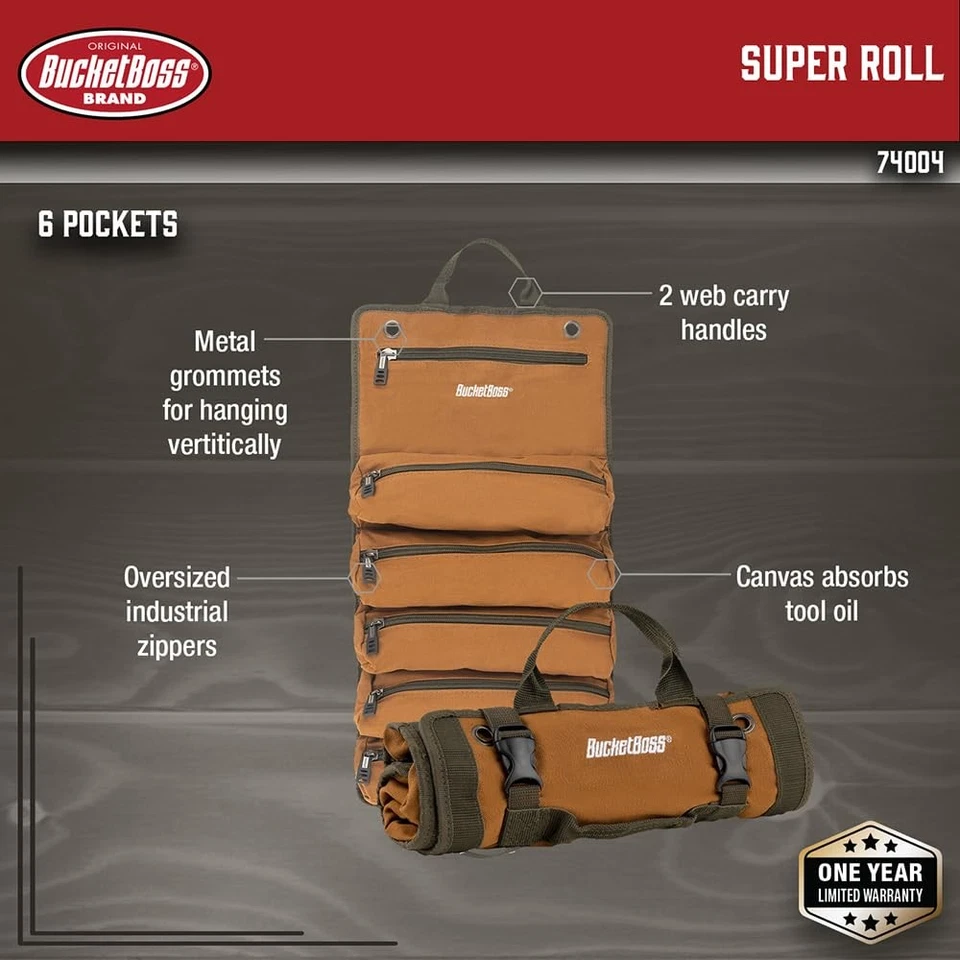 Tool Bags - Super Roll, Original Series 74004, Brown, Heavy-Duty Storage Orga... - Image 3 of 4