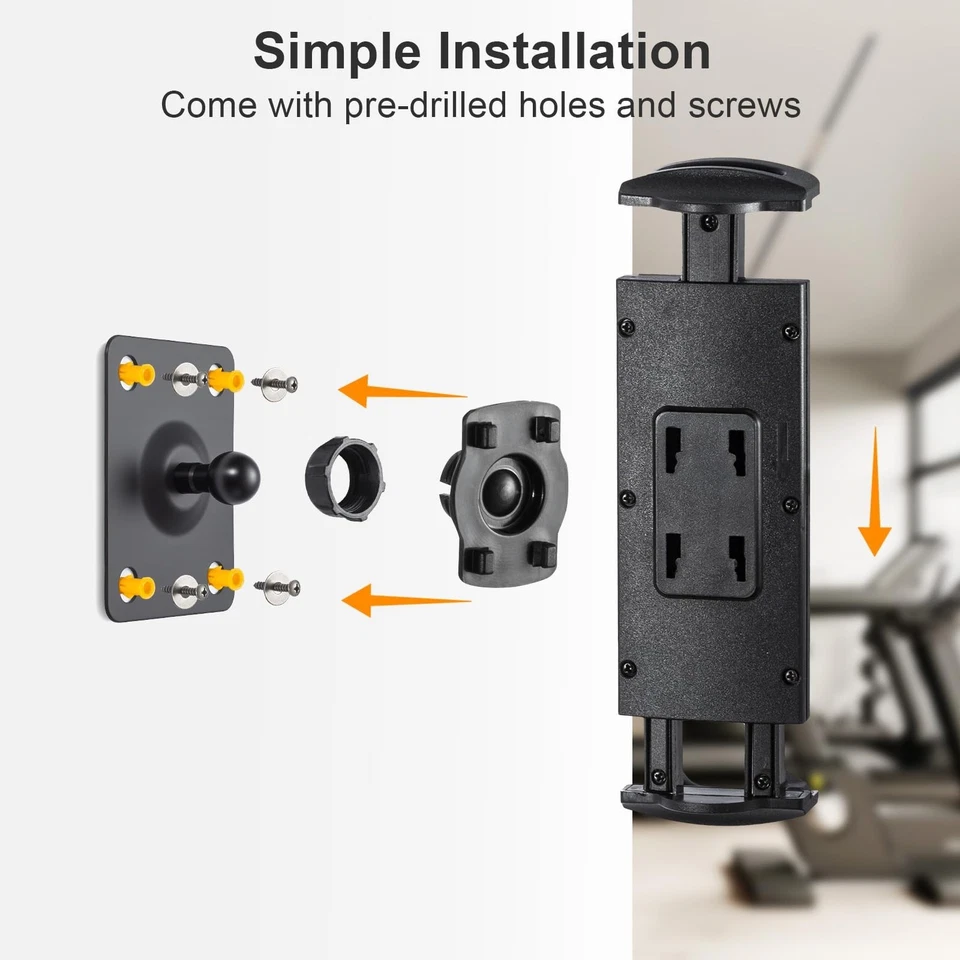 Universal Tablet Wall Mount, 360° Adjustable Aluminum iPad Holder for 4.7-14" - Image 3 of 4