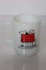 Vtg Snoopy Milk Glass Mug Anchor Hocking 1958 Peanuts - "Allergic To Morning"