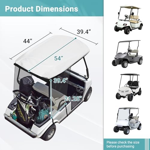 Golf Cart Sun Shade Cover for Club Car Precedent & EZGO TXT, Encrypted - Picture 3 of 8