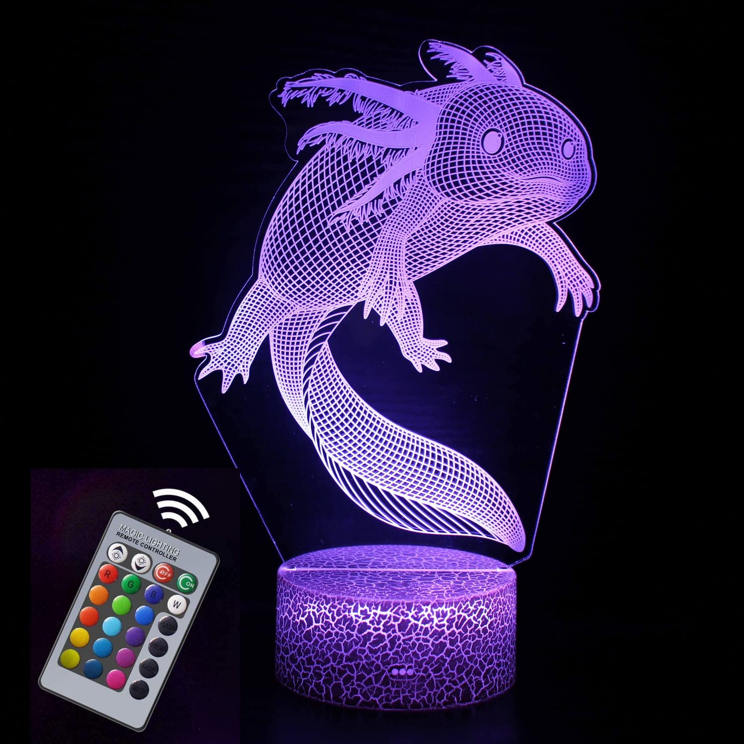 Lampe nuit axolotl 3D anti-panique nocturne pour rassurer les enfants au lit