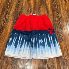 Under Armour Boys Size YLG Red White Blue Americana Swim Shorts Trunks Large UA