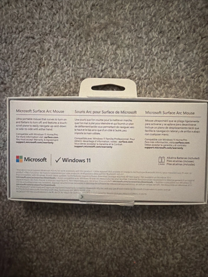 Microsoft Surface Arc Bluetooth Bluetrack Ambidextrous Mouse Black- Wireless - Image 3 of 3