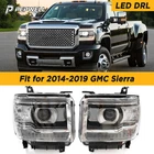Clear LED Head DRL Lights Projector Lamp For 2014-2018 GMC Sierra 1500 2500 3500