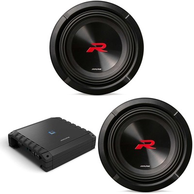 Alpine (2) R2-W8D4 8'' R-Series Sub w/ S2-A60M Mono Amp Bundle