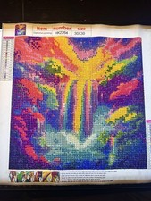 Colorful Waterfall 3D Diamond Art Painting Finished Unframed Wall Decor 30x30cm