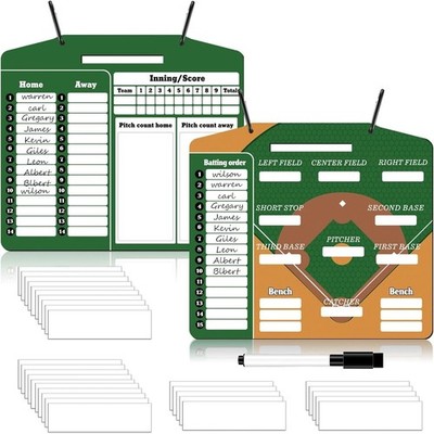 Magnetic Baseball Lineup Board for Dugout Metal Coaching Green