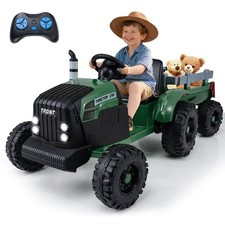 24v Ride On Tractor For Kids With Detachable Trailer Remote Control Music