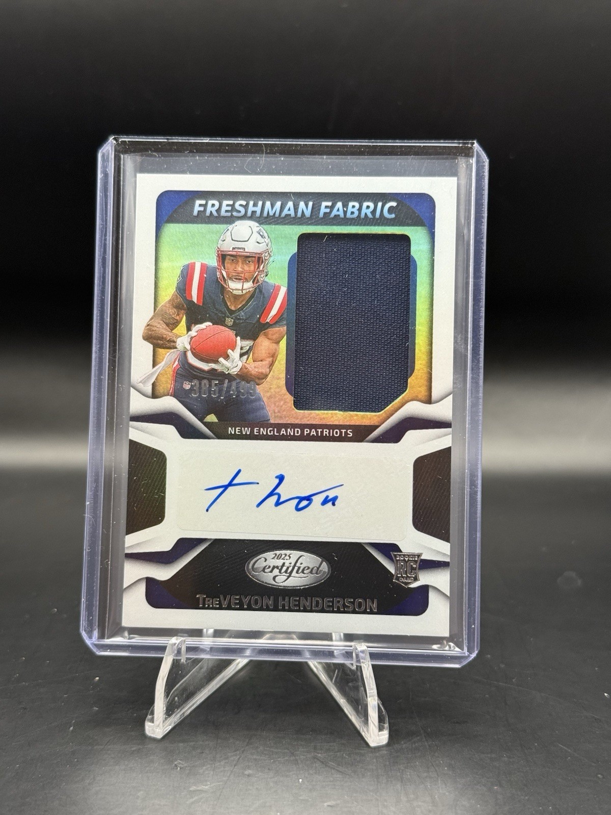 TREVEYON HENDERSON Rookie Patch Auto/499 Freshman Fabric 2025 Panini Certified