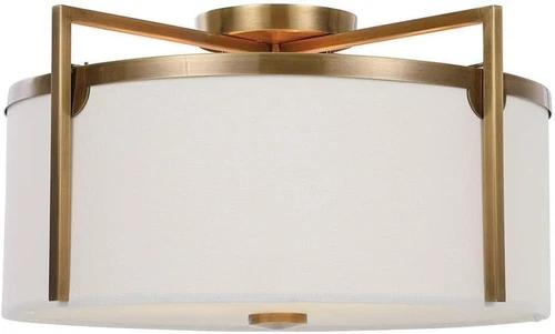 Colfax Antique Brass 3-Light Semi Flush Mount Ceiling Light by - Picture 1 of 6