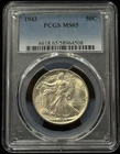 PCGS MS65 1943 US Walking Liberty Half Dollar Silver Coin 50C-508