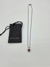 David Yurman 7mm Petite Albion Garnet  Diamonds Necklace