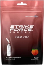 (Free Duty Tax) Strike Force Beverage Peach Energy Drink Mix, Liquid Flavor