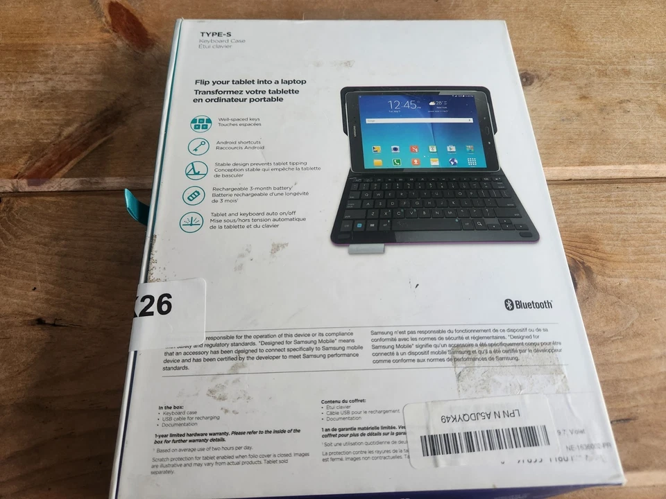 Logitech Type-S Keyboard Case for Samsung Galaxy Tab A 9.7 - Violet - Image 4 of 4