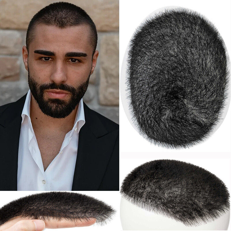Hairnotion Herren Toupet Aus Echthaar – Spitzenfront, Grau (#1B50), 6 Zoll Lang, Mittlere Dichte