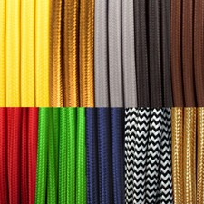 Vintage Fabric Braided Electrical Cable 2/3 Core Twisted Lighting lamp wire UK