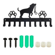 Dog Leash Holder Hanger Hooks for Wall Dog Metal Key Holder 10 Hooks Black Ir...
