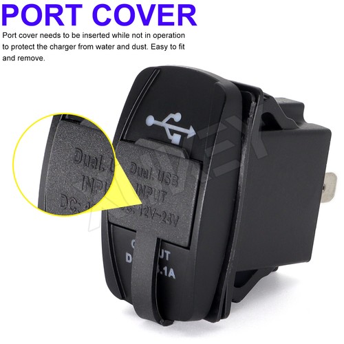 3.1A 12-24V coche coche cargador usb toma de corriente hembra moto instalación impermeable - Imagen 9 de 11